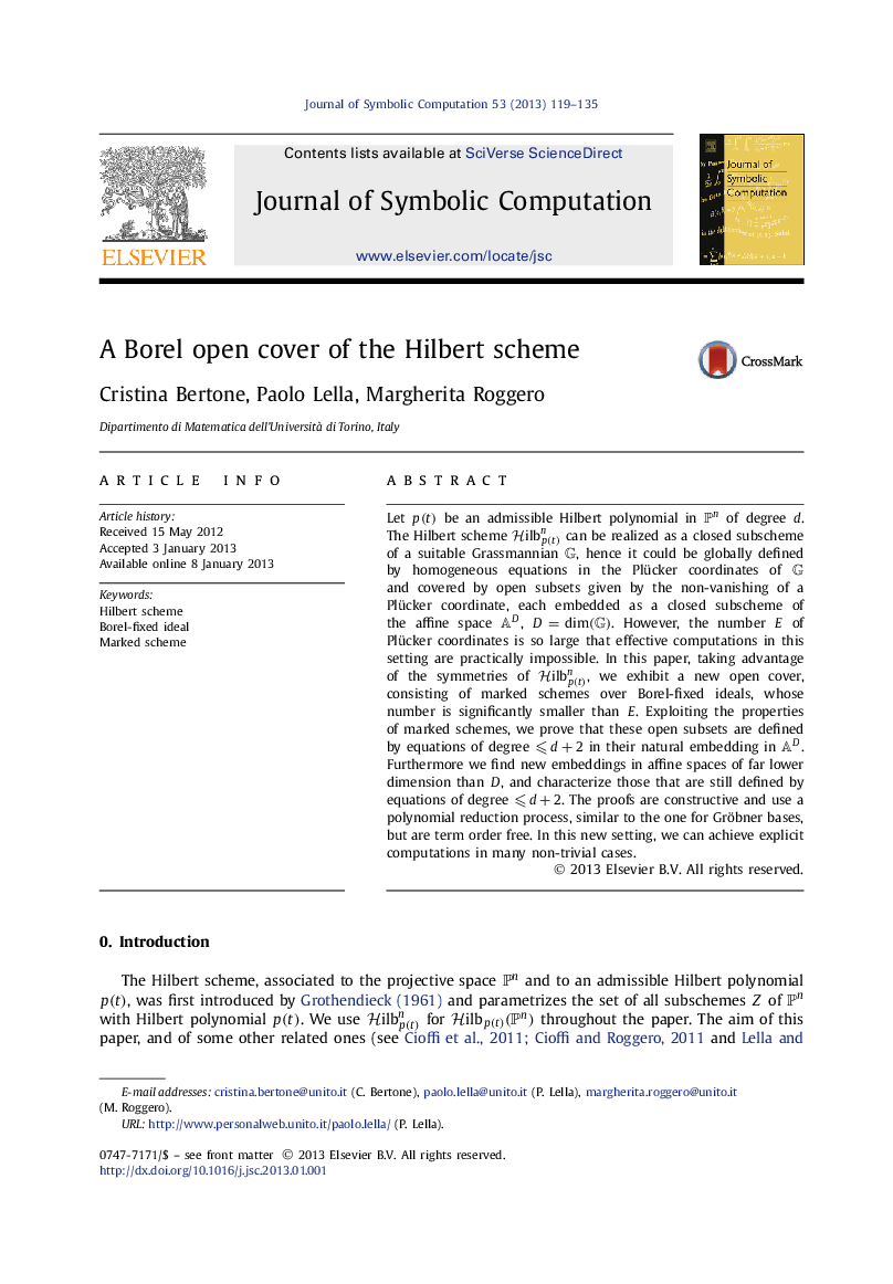 A Borel open cover of the Hilbert scheme