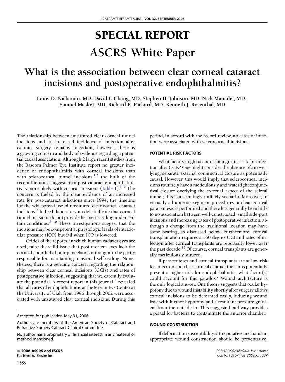 ASCRS White Paper