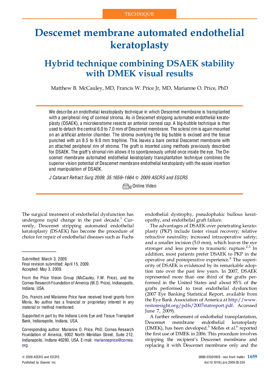 Descemet membrane automated endothelial keratoplasty