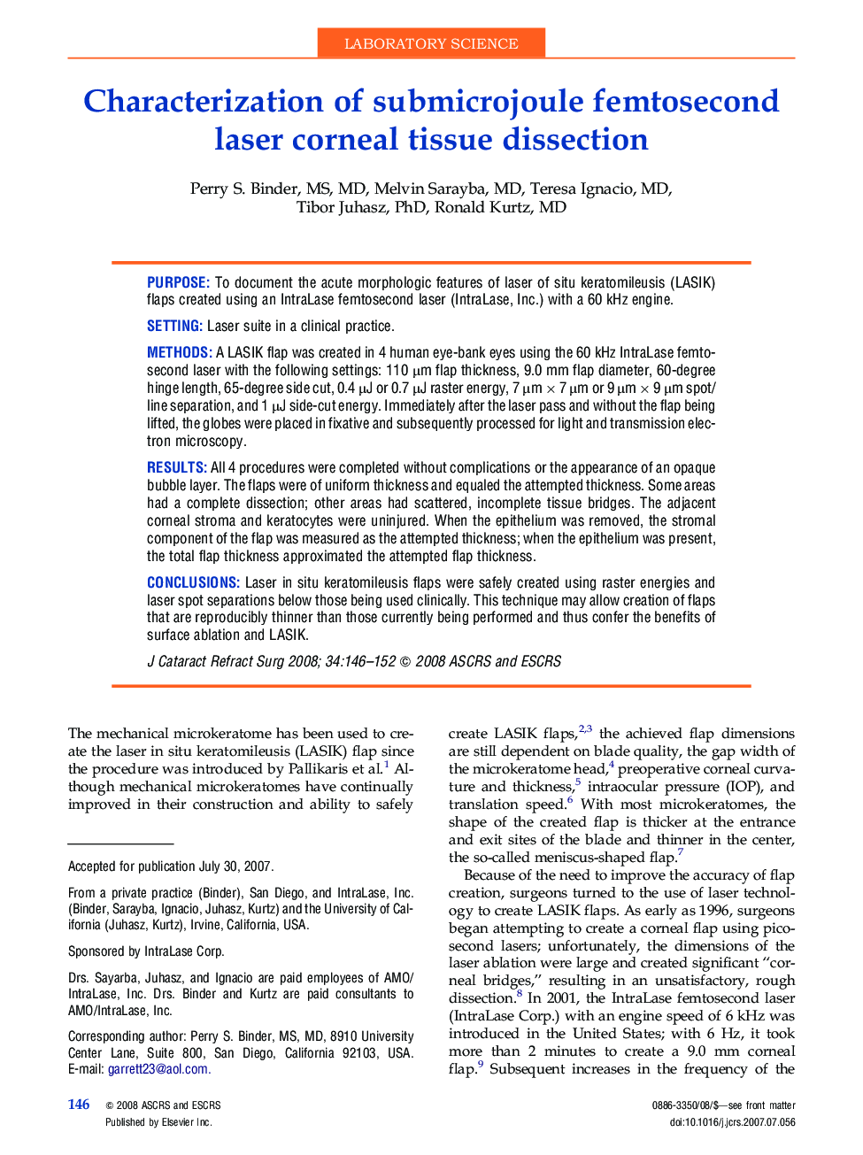 Characterization of submicrojoule femtosecond laser corneal tissue dissection