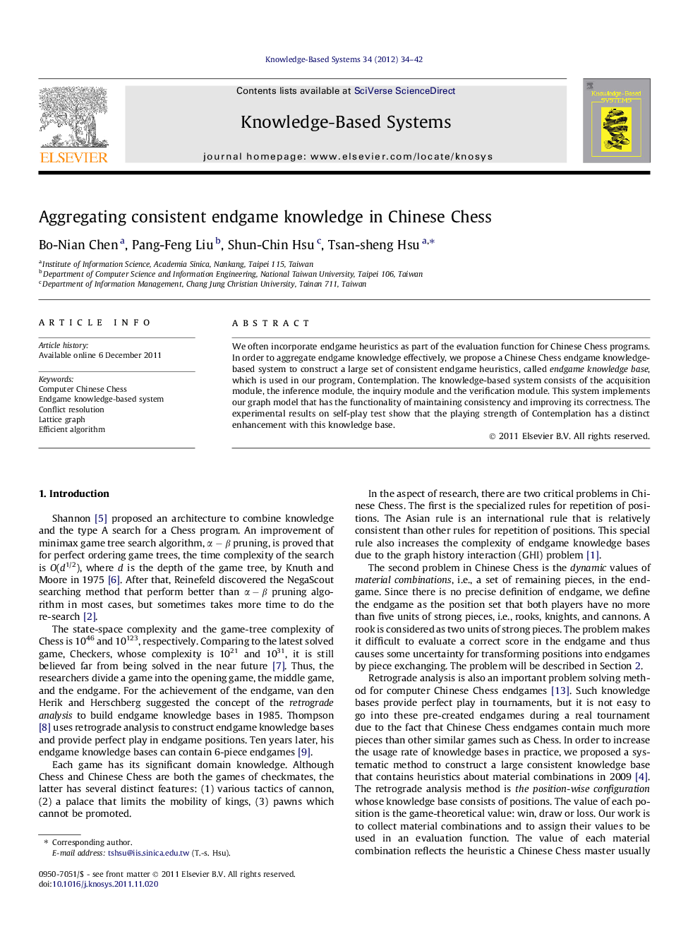 Aggregating consistent endgame knowledge in Chinese Chess