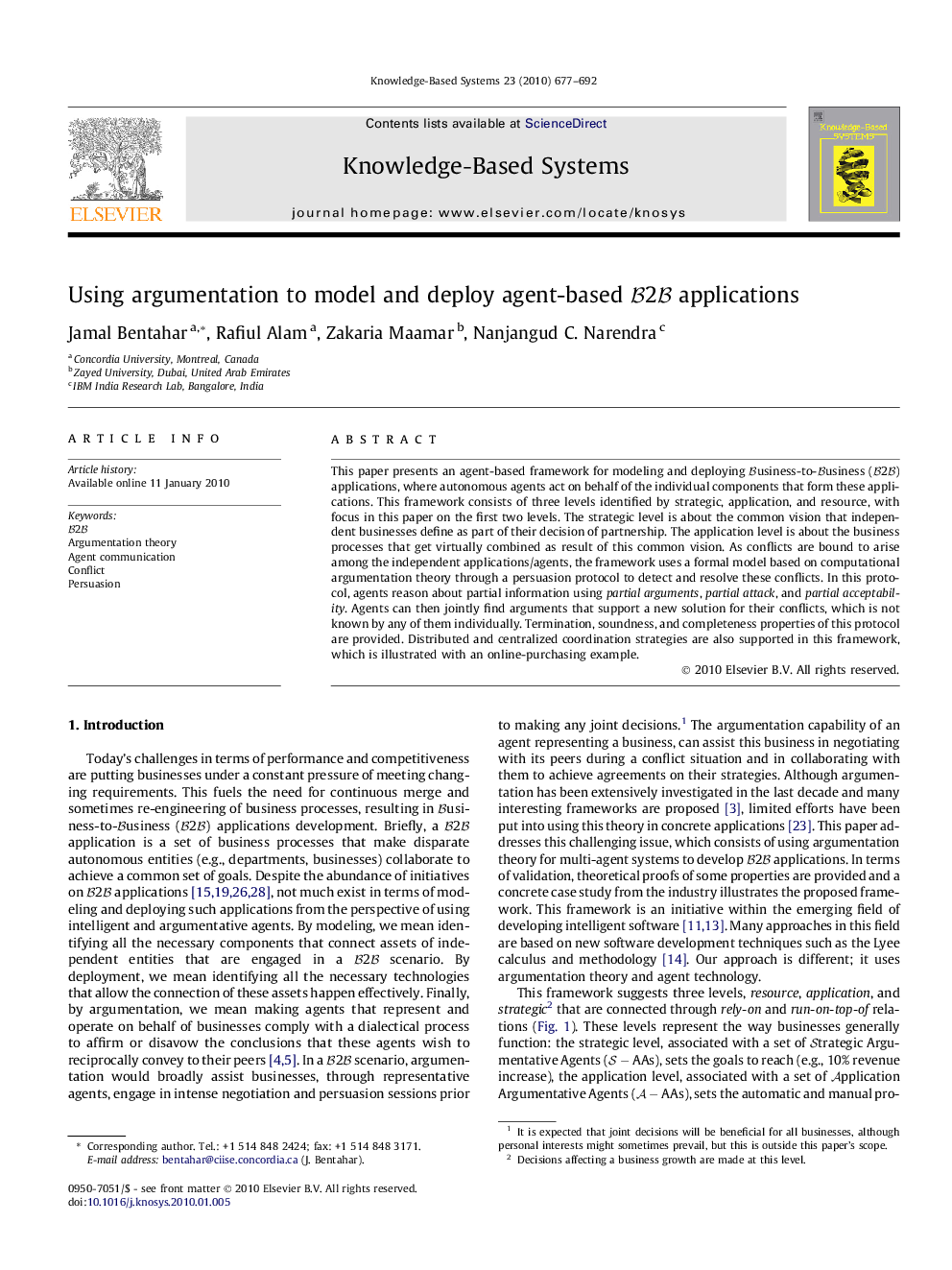 Using argumentation to model and deploy agent-based B2BB2B applications