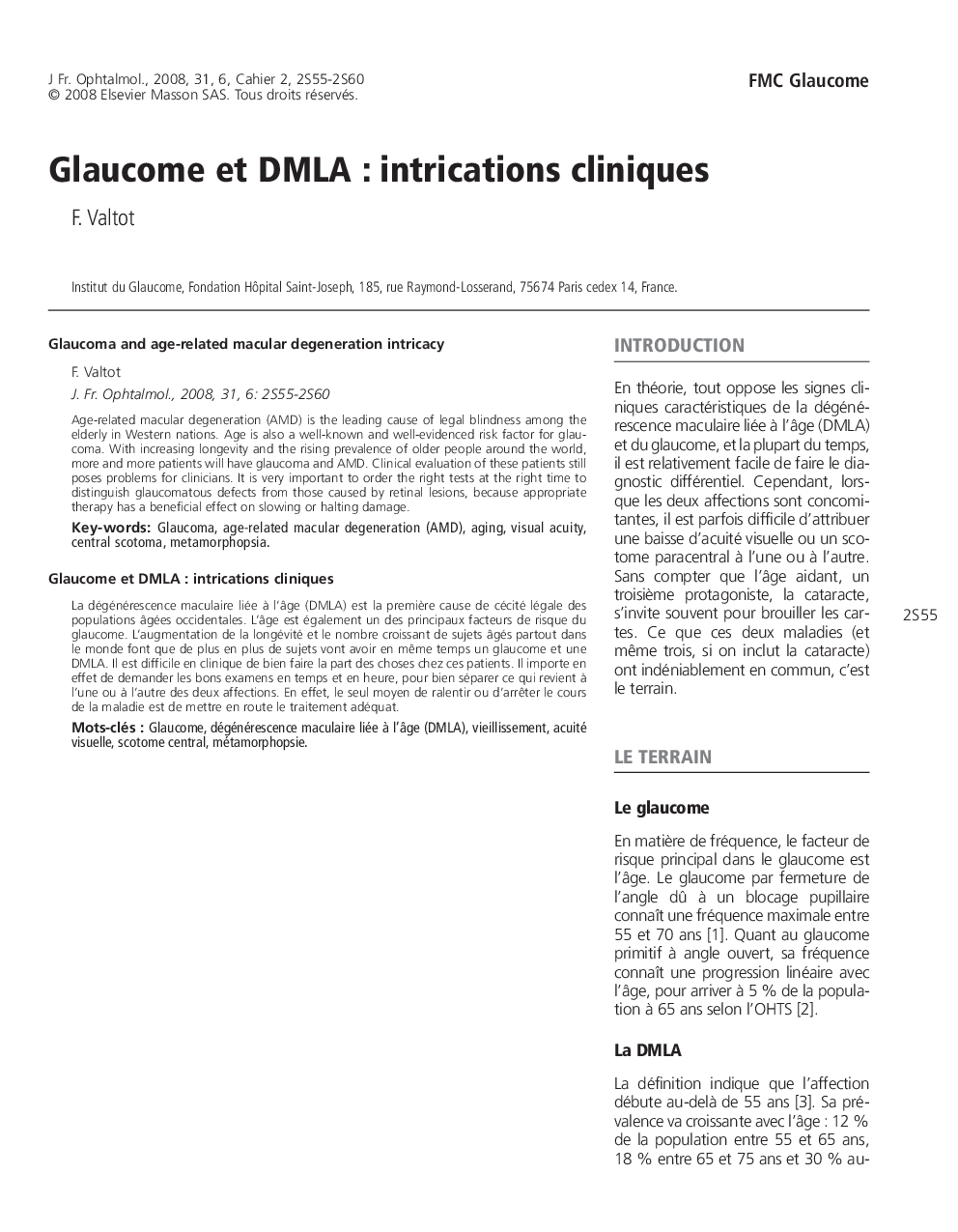 Glaucome et DMLAÂ : intrications cliniques