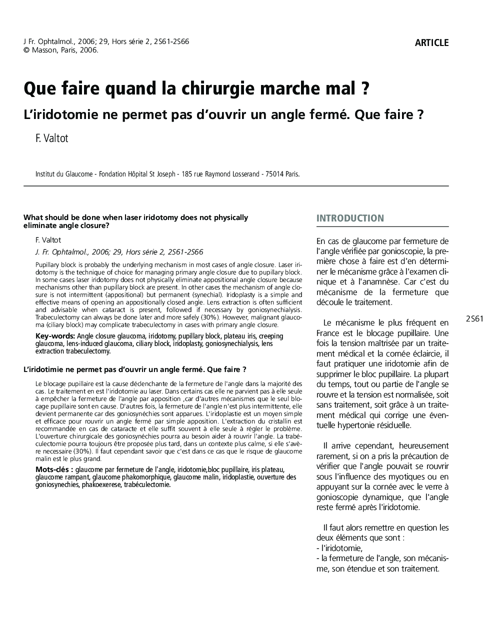 Que faire quand la chirurgie marche mal ?