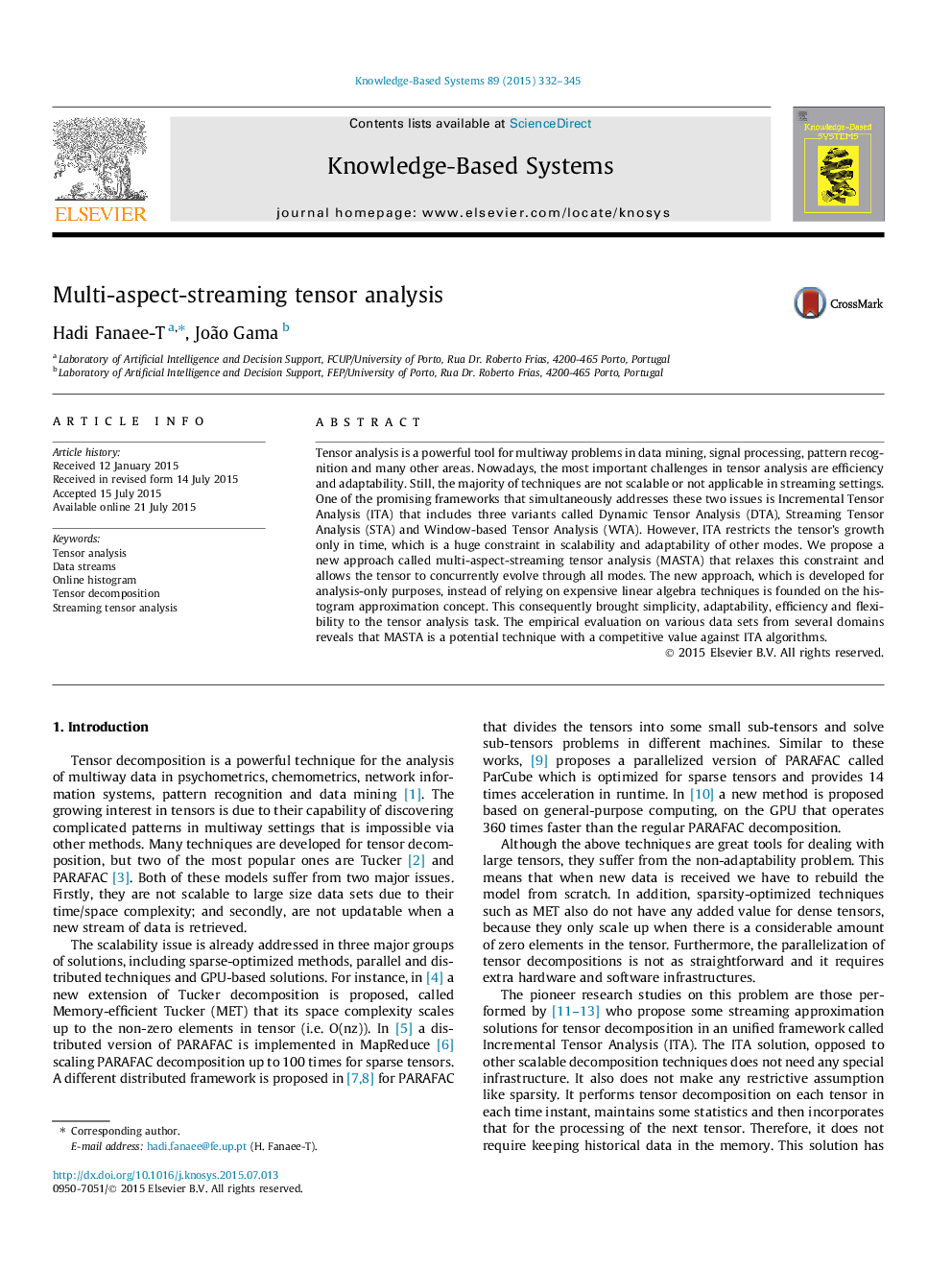 Multi-aspect-streaming tensor analysis