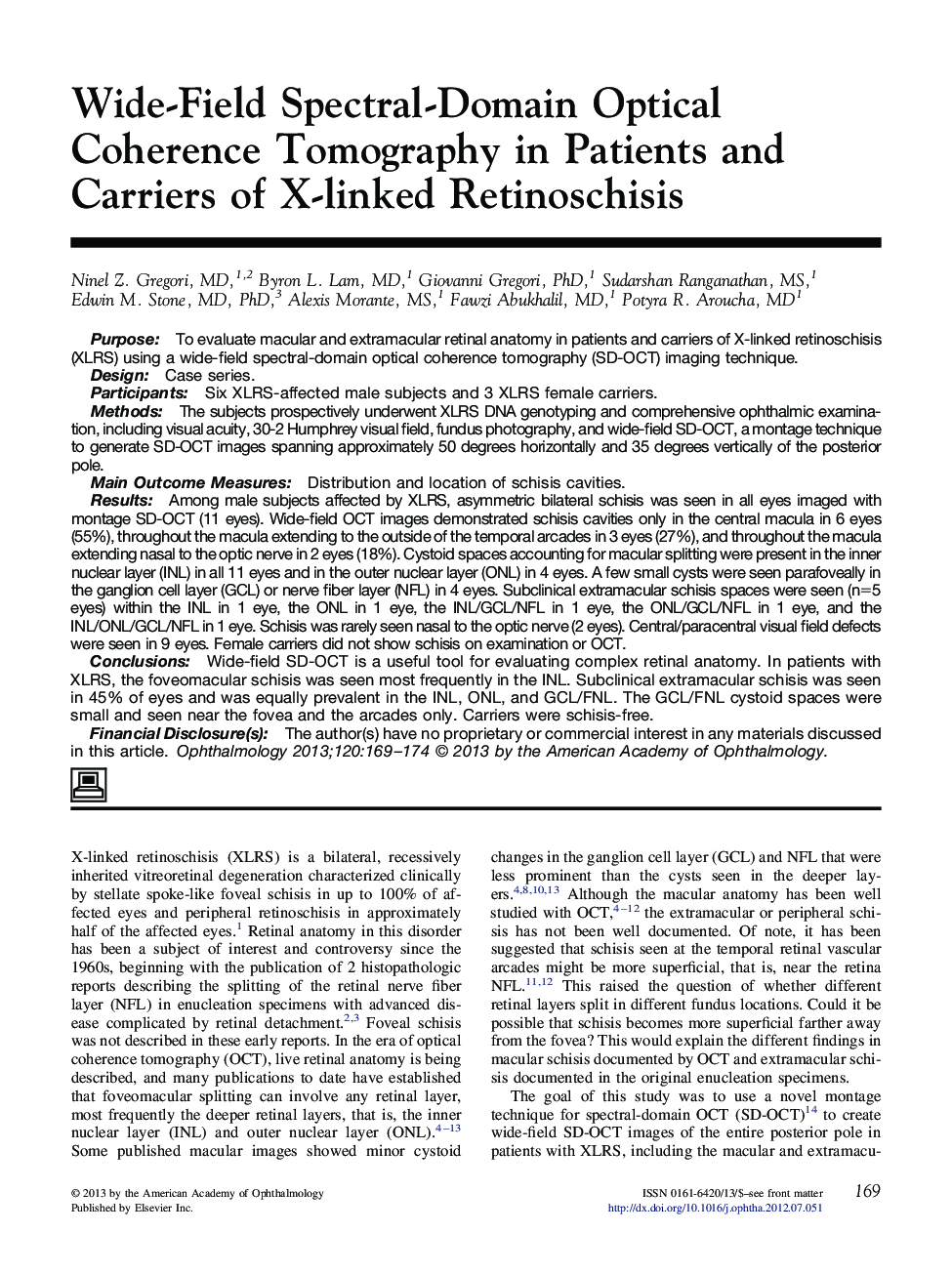 Wide-Field Spectral-Domain Optical Coherence Tomography in Patients and Carriers of X-linked Retinoschisis