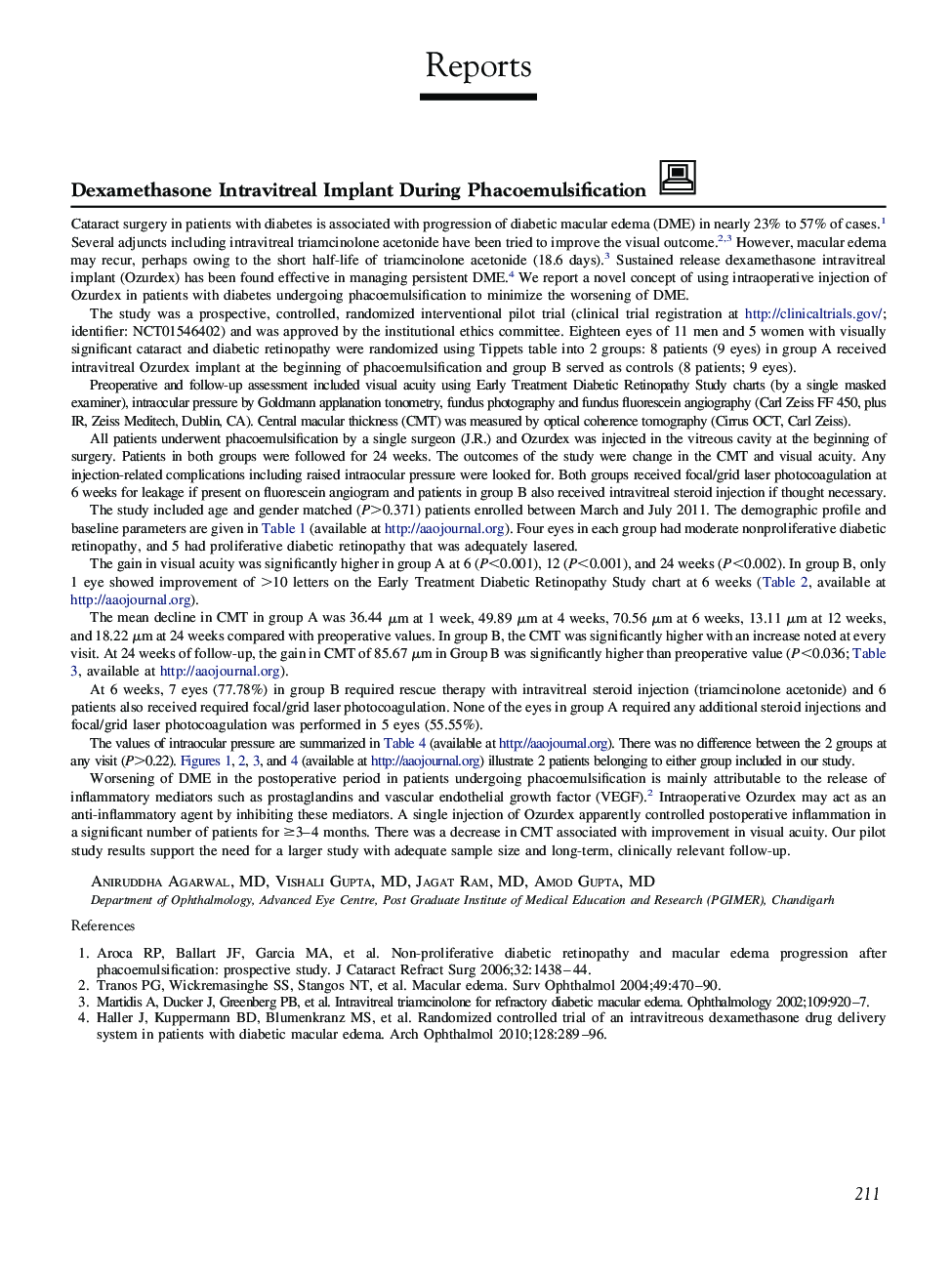 Dexamethasone Intravitreal Implant During Phacoemulsification