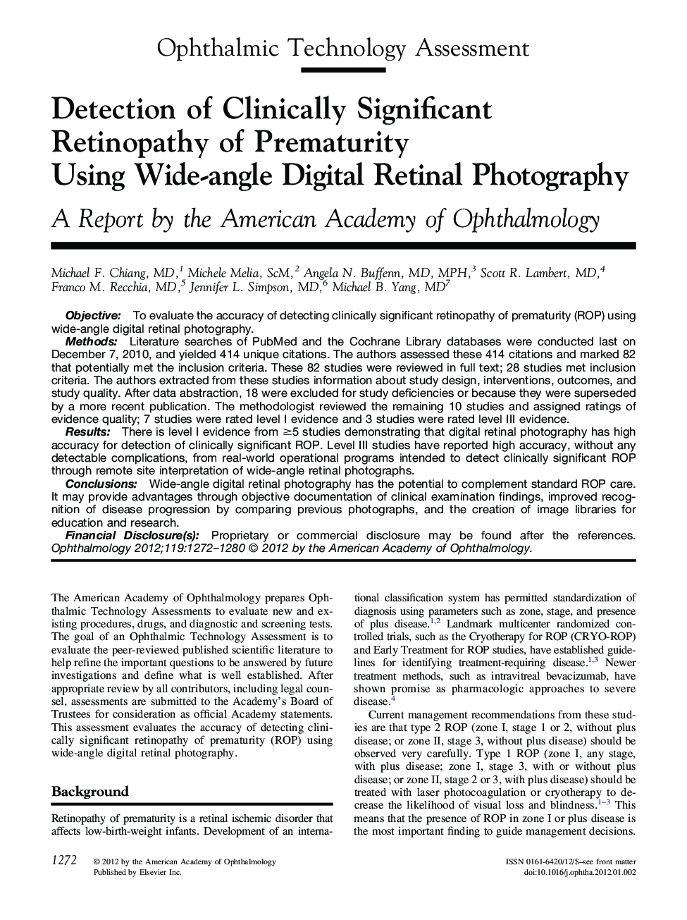 Detection of Clinically Significant Retinopathy of Prematurity Using Wide-angle Digital Retinal Photography