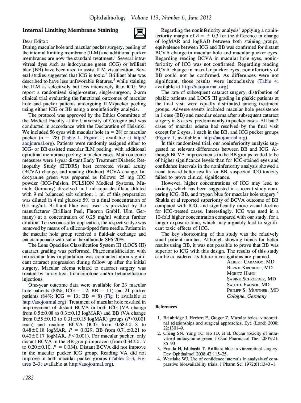 Internal Limiting Membrane Staining