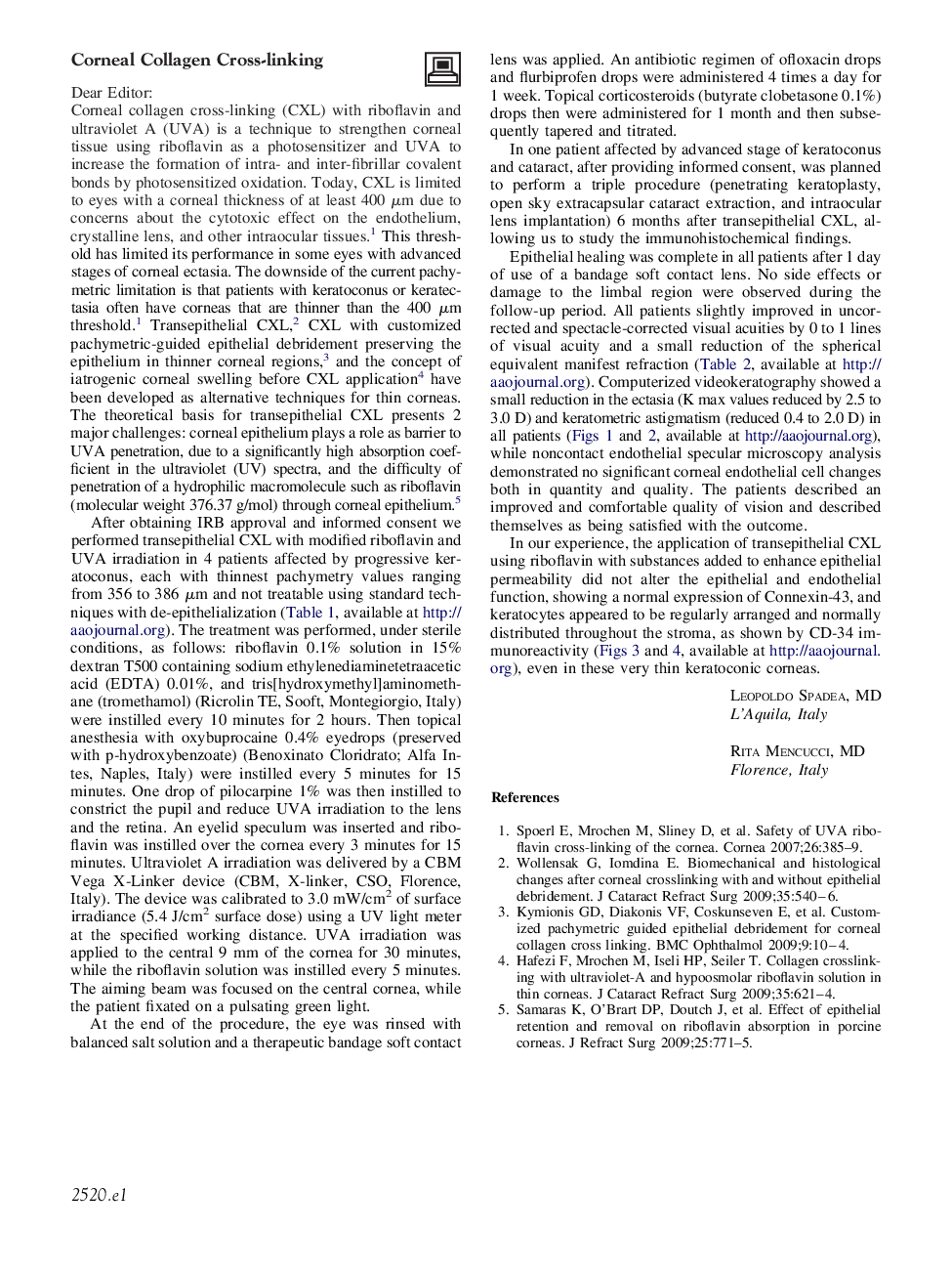 Corneal Collagen Cross-linking
