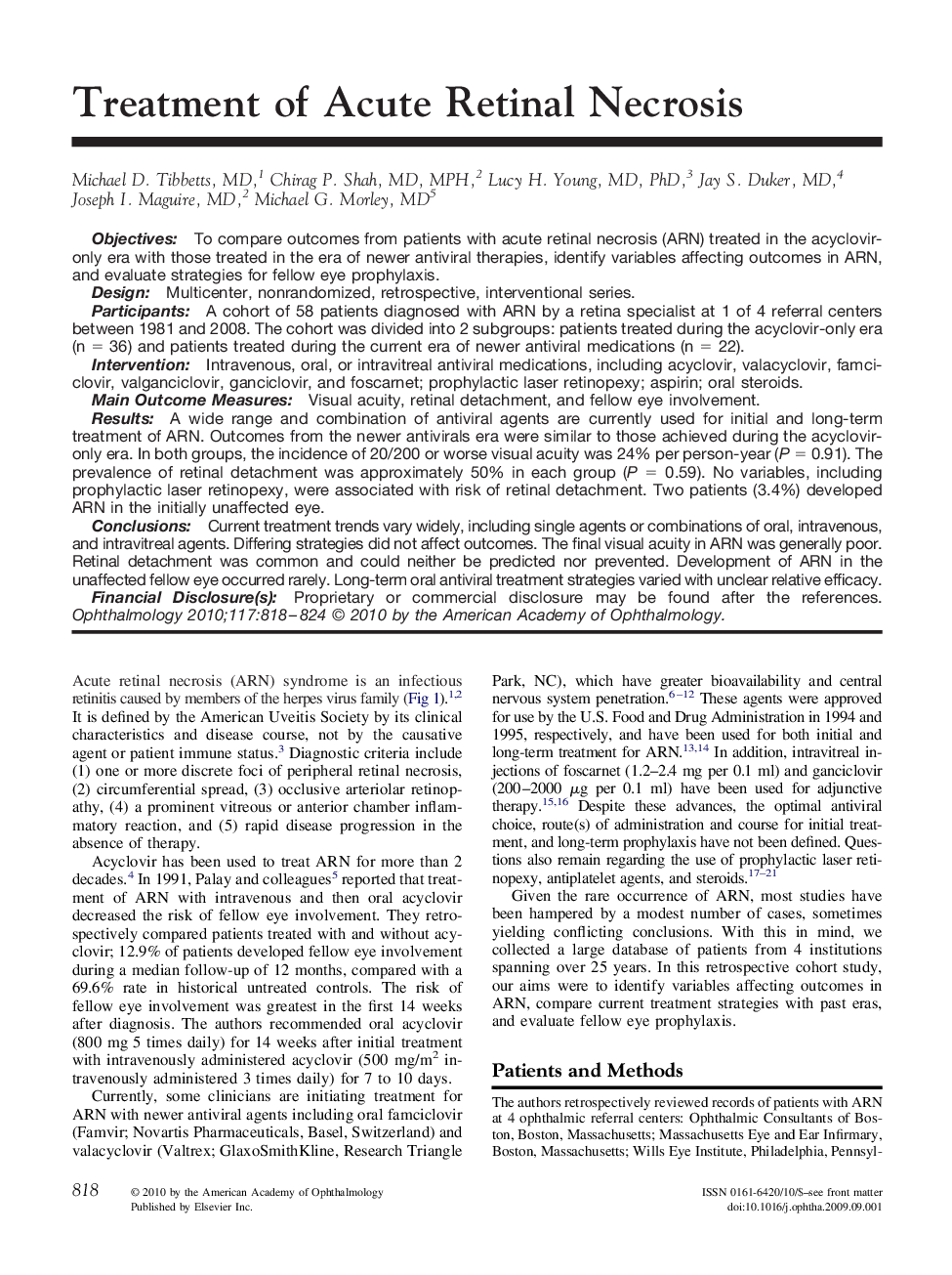 Treatment of Acute Retinal Necrosis