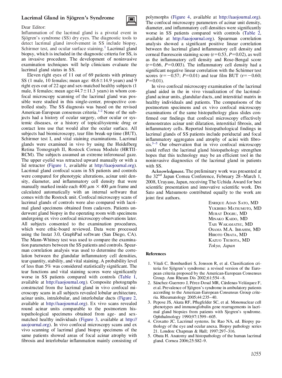 Lacrimal Gland in Sjögren's Syndrome