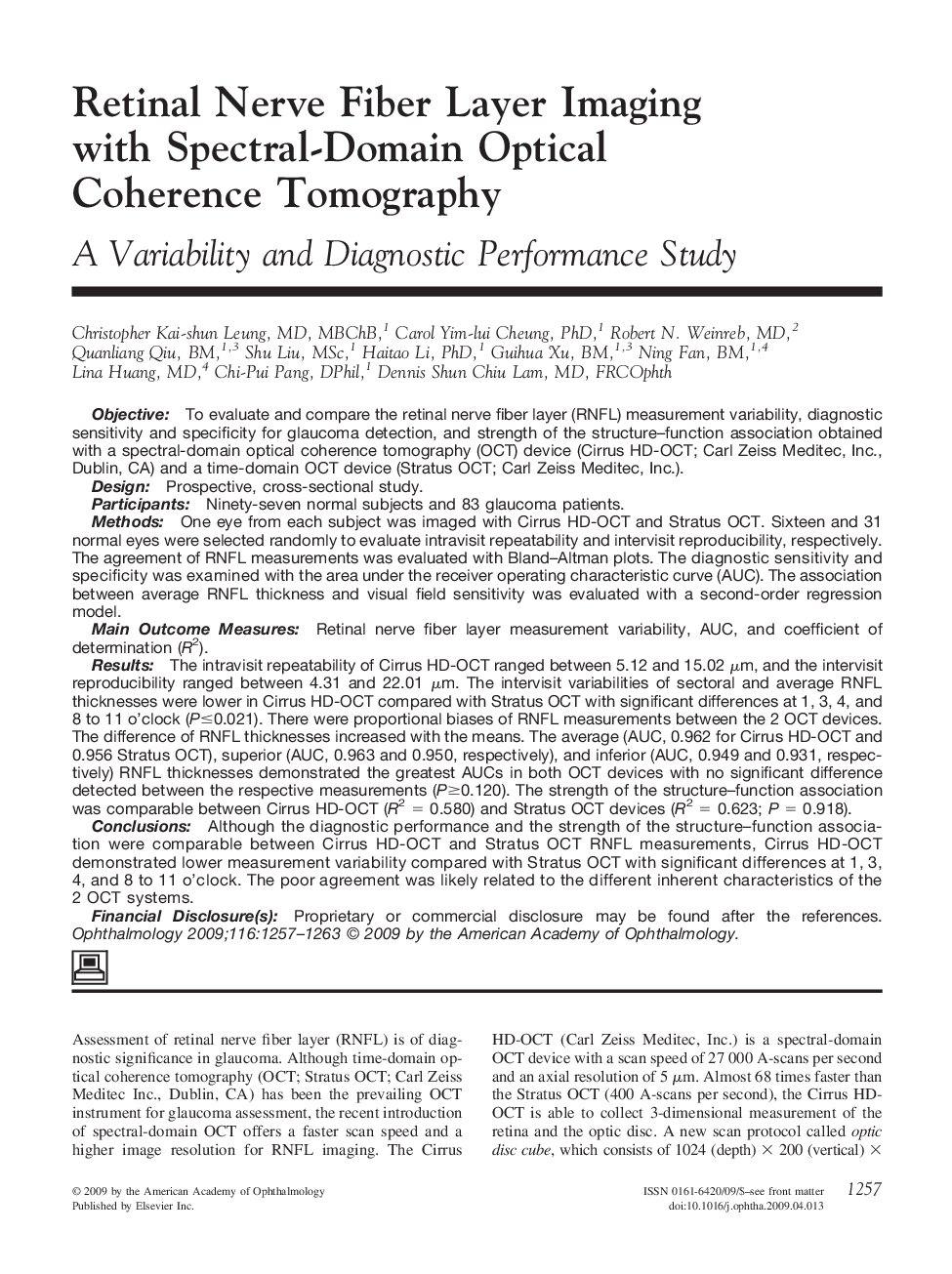 Retinal Nerve Fiber Layer Imaging with Spectral-Domain Optical Coherence Tomography