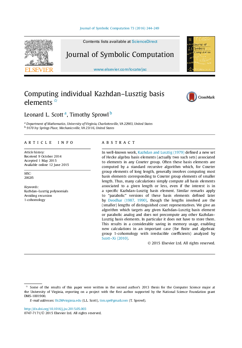 Computing individual Kazhdan–Lusztig basis elements 