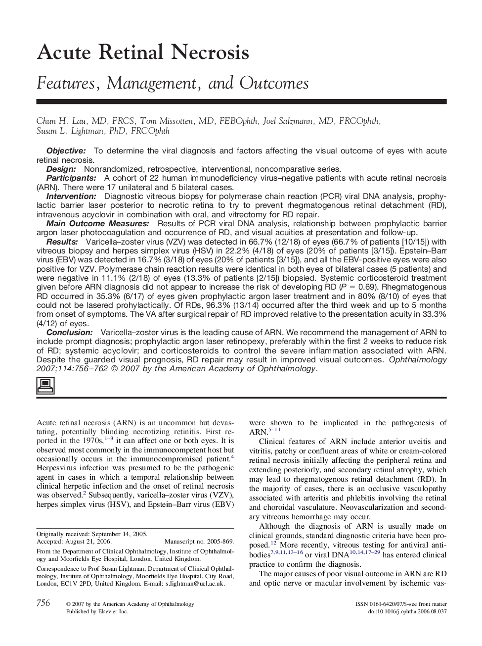 Acute Retinal Necrosis