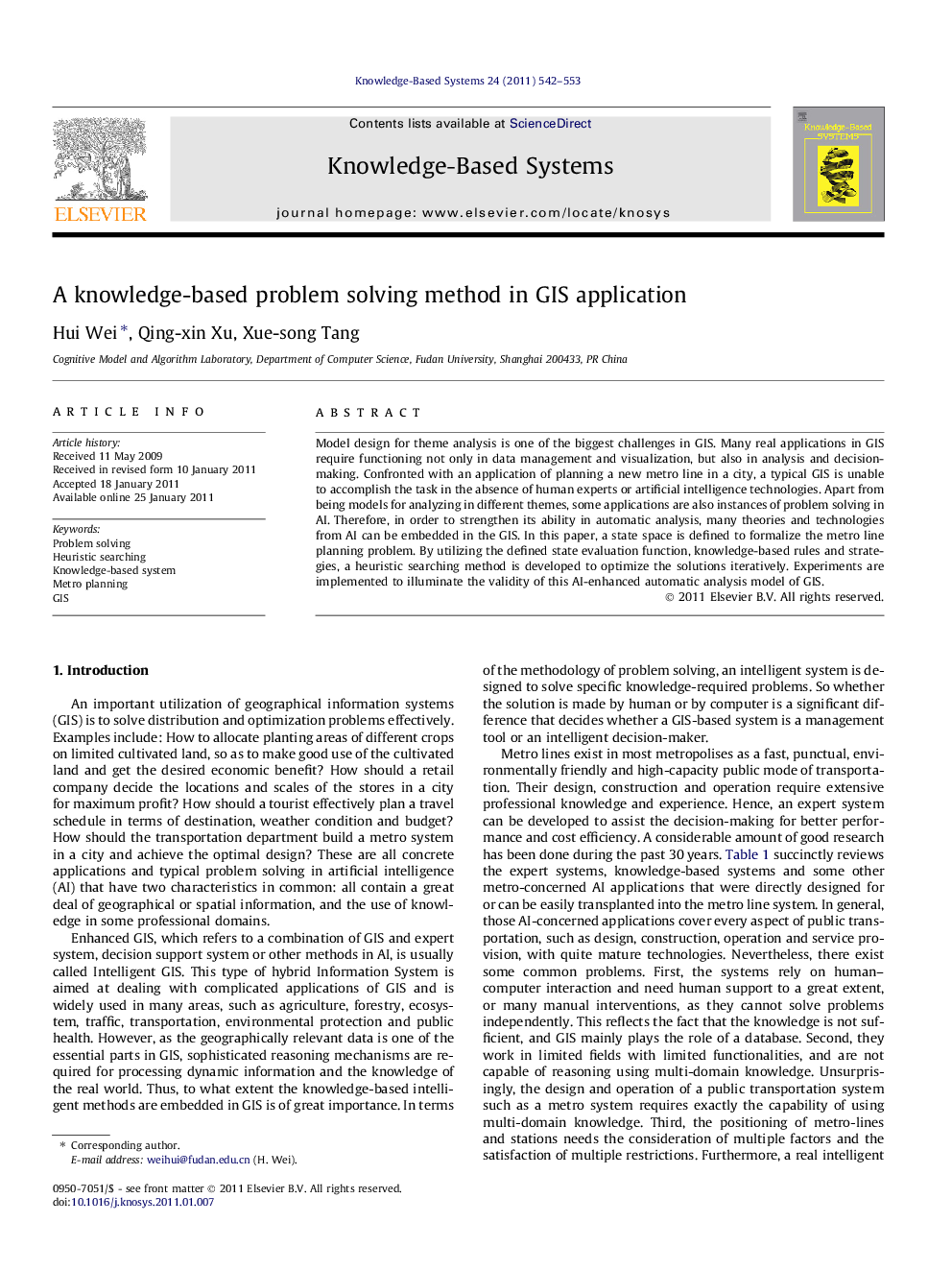 A knowledge-based problem solving method in GIS application