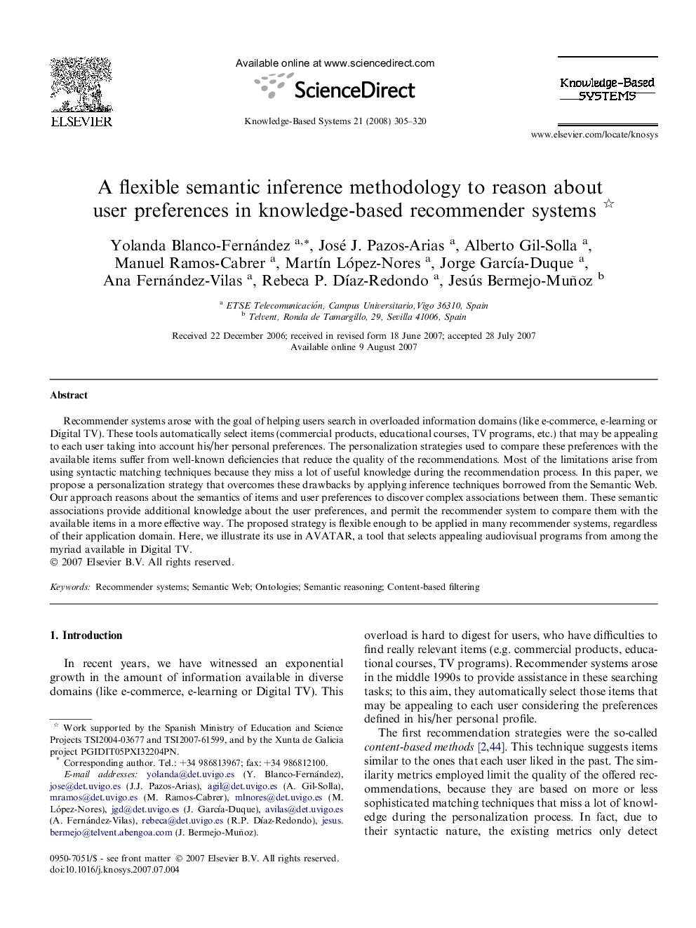 A flexible semantic inference methodology to reason about user preferences in knowledge-based recommender systems 