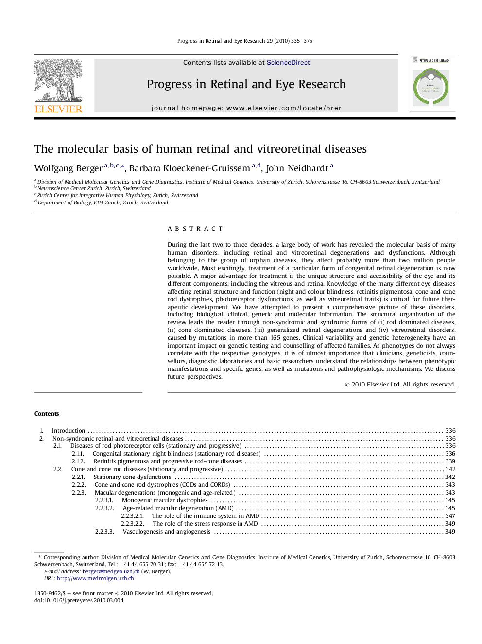 The molecular basis of human retinal and vitreoretinal diseases