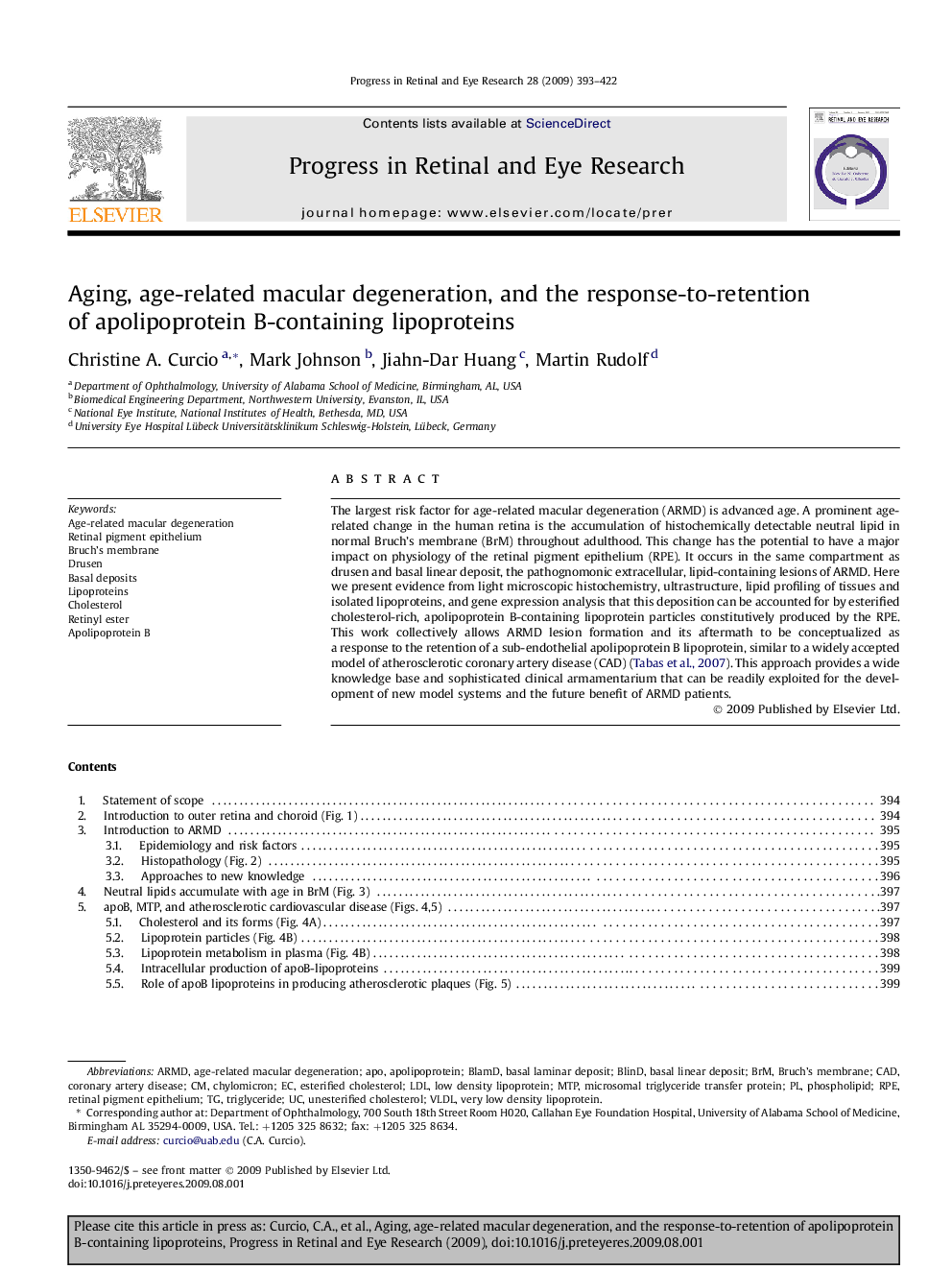 Aging, age-related macular degeneration, and the response-to-retention of apolipoprotein B-containing lipoproteins