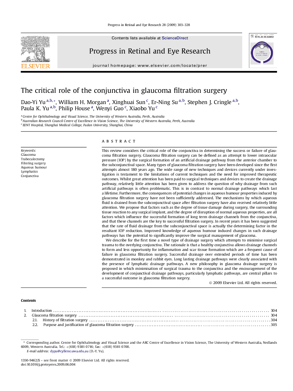 The critical role of the conjunctiva in glaucoma filtration surgery