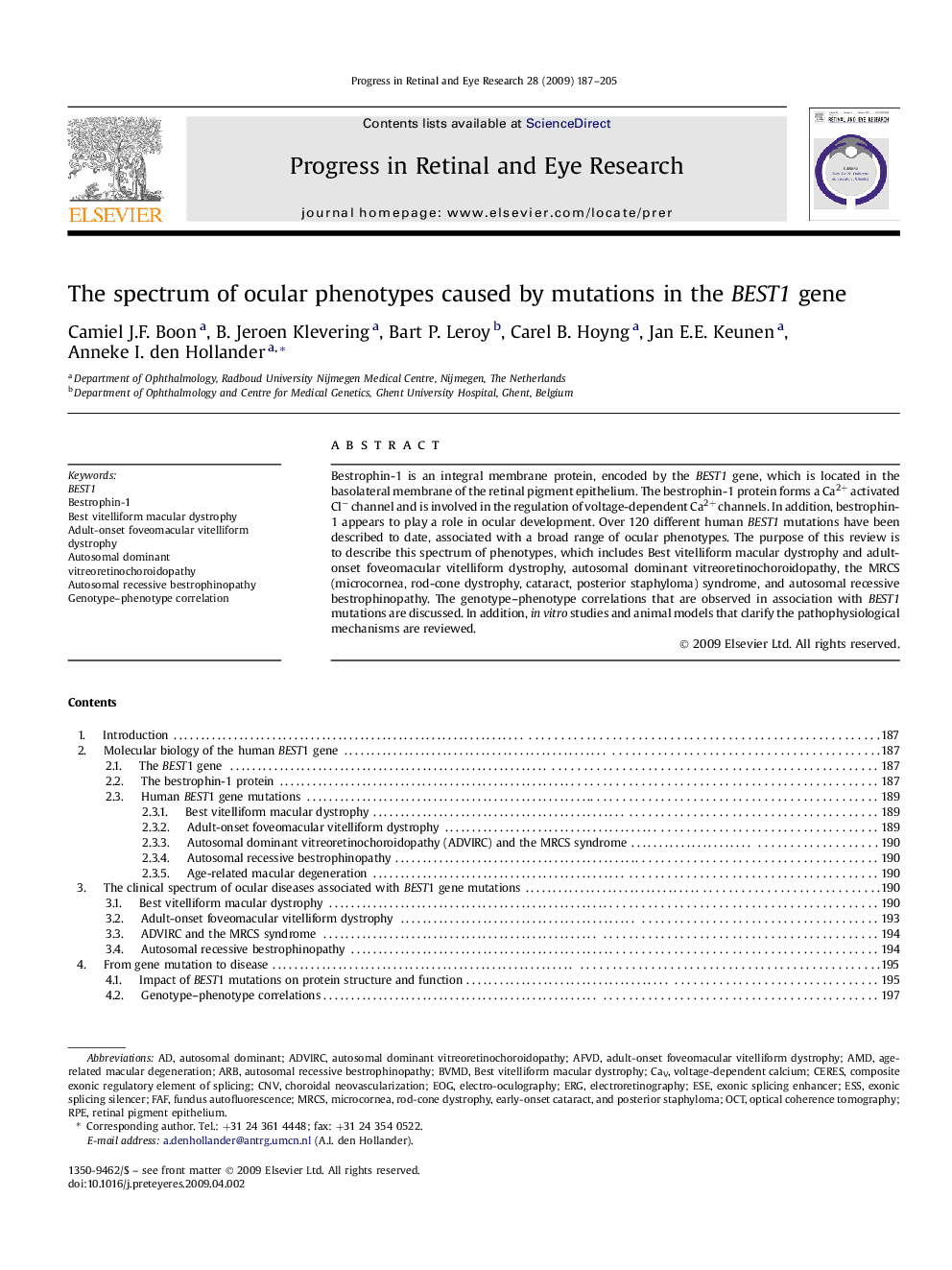 The spectrum of ocular phenotypes caused by mutations in the BEST1 gene