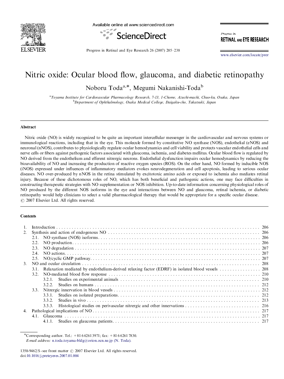 Nitric oxide: Ocular blood flow, glaucoma, and diabetic retinopathy