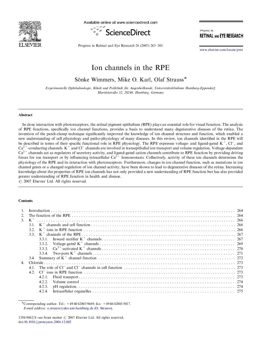 Ion channels in the RPE