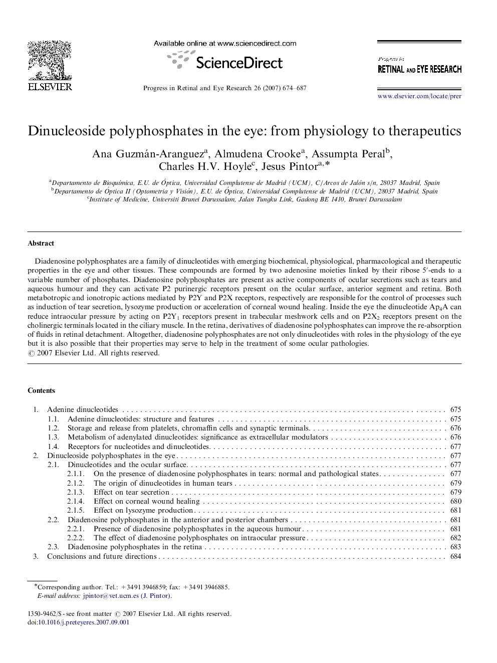 Dinucleoside polyphosphates in the eye: from physiology to therapeutics