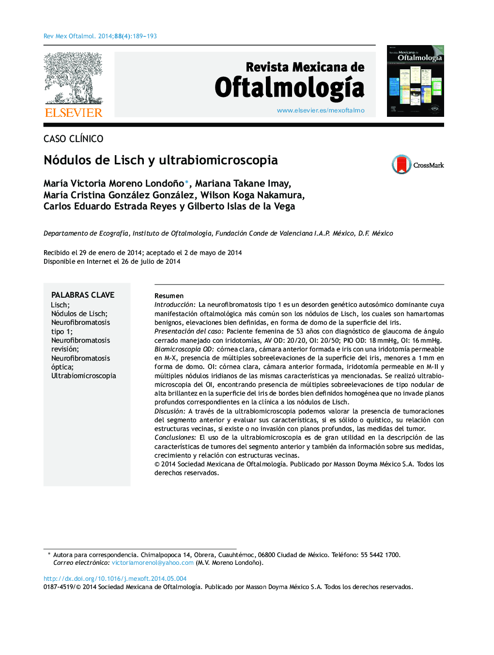 Nódulos de Lisch y ultrabiomicroscopia