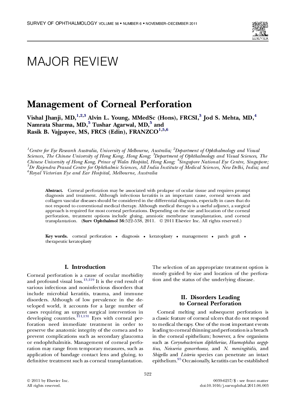 Management of Corneal Perforation