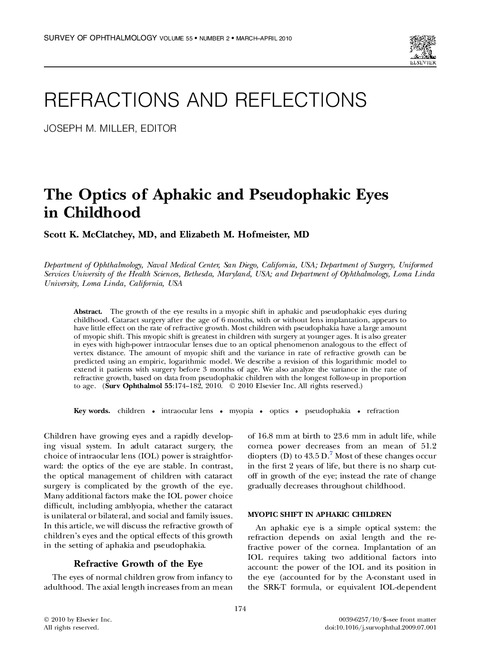 The Optics of Aphakic and Pseudophakic Eyes in Childhood 