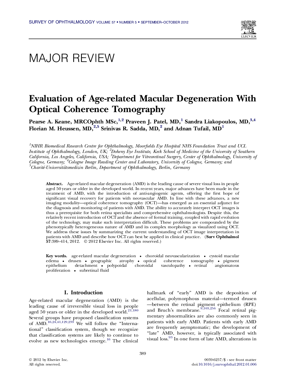 Evaluation of Age-related Macular Degeneration With Optical Coherence Tomography