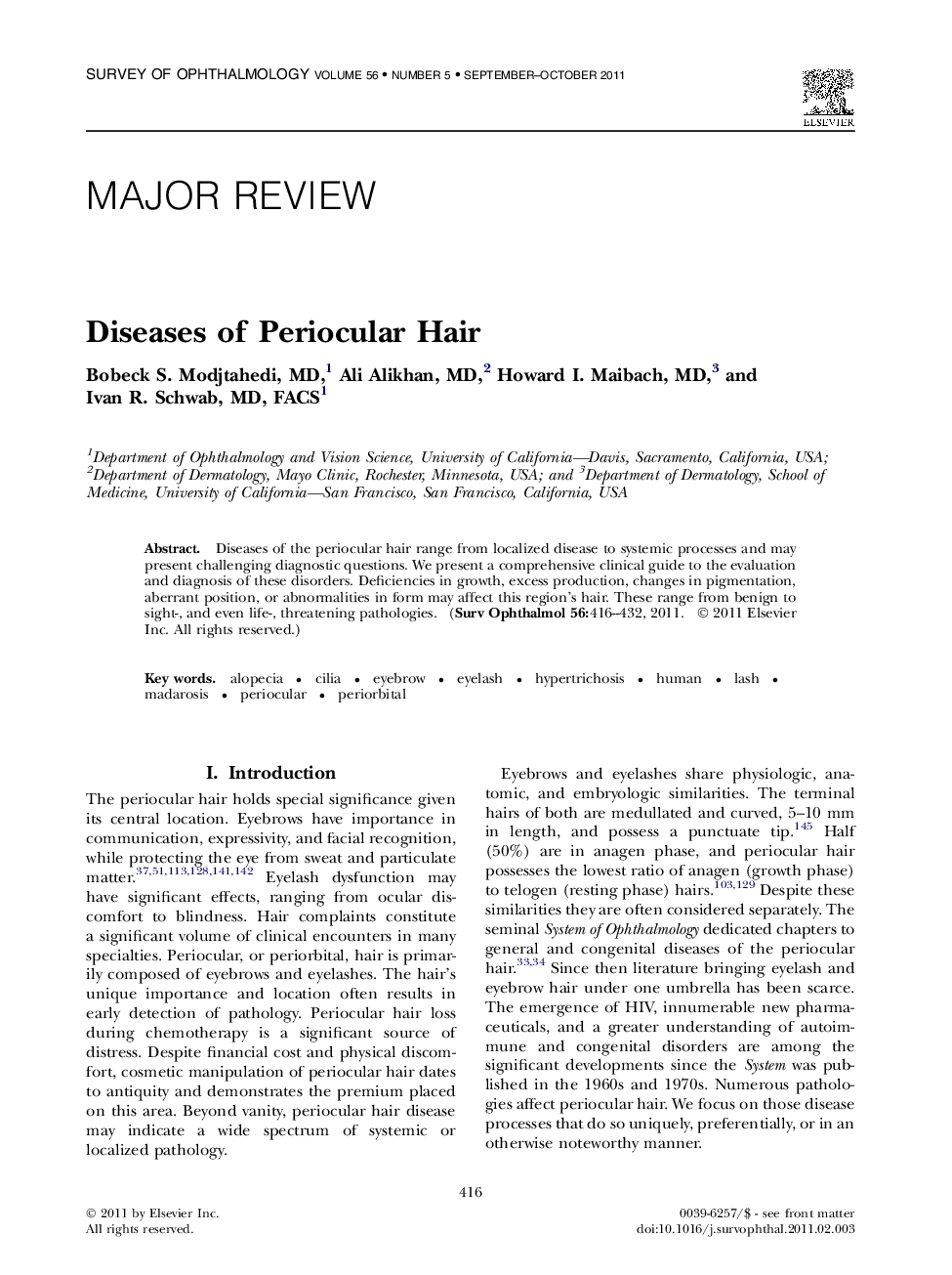 Diseases of Periocular Hair 