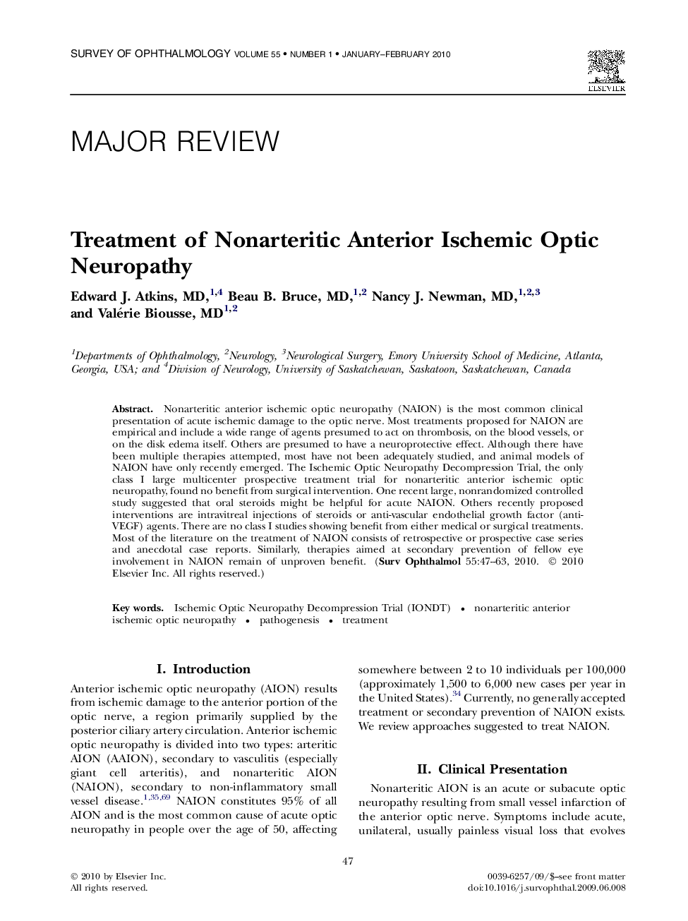 Treatment of Nonarteritic Anterior Ischemic Optic Neuropathy 