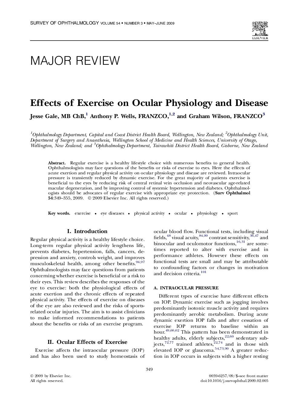 Effects of Exercise on Ocular Physiology and Disease 