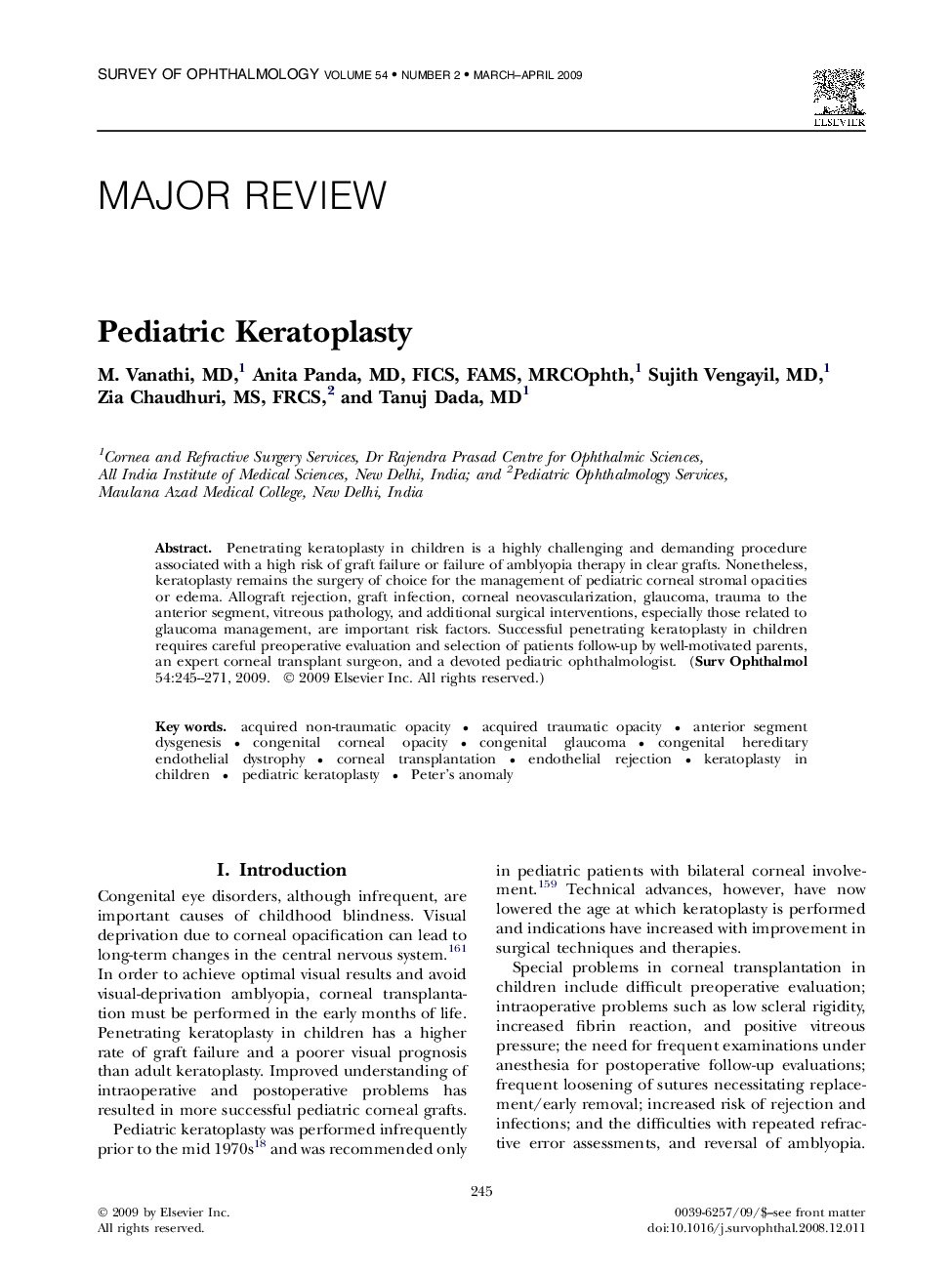 Pediatric Keratoplasty 