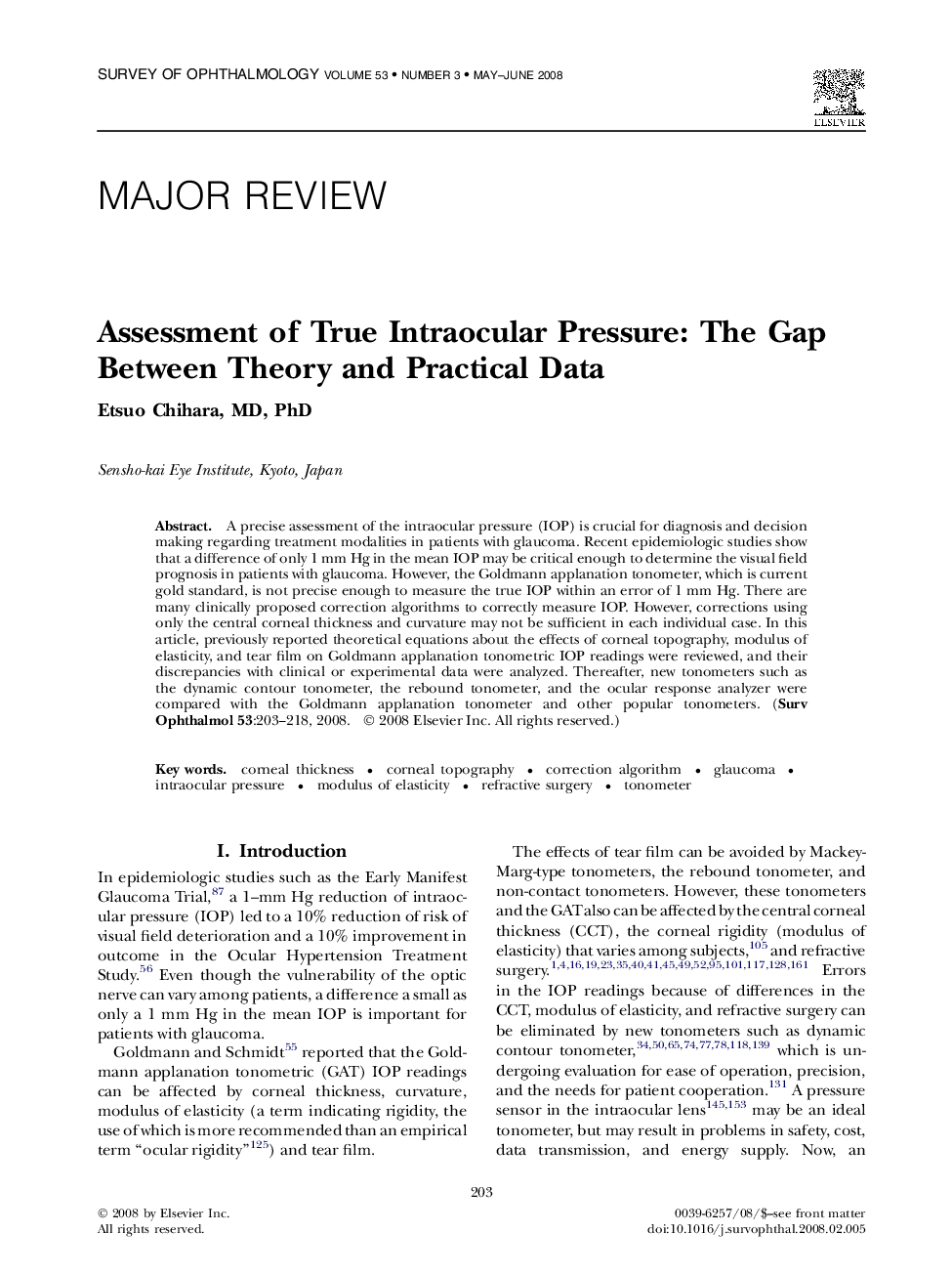 Assessment of True Intraocular Pressure: The Gap Between Theory and Practical Data 