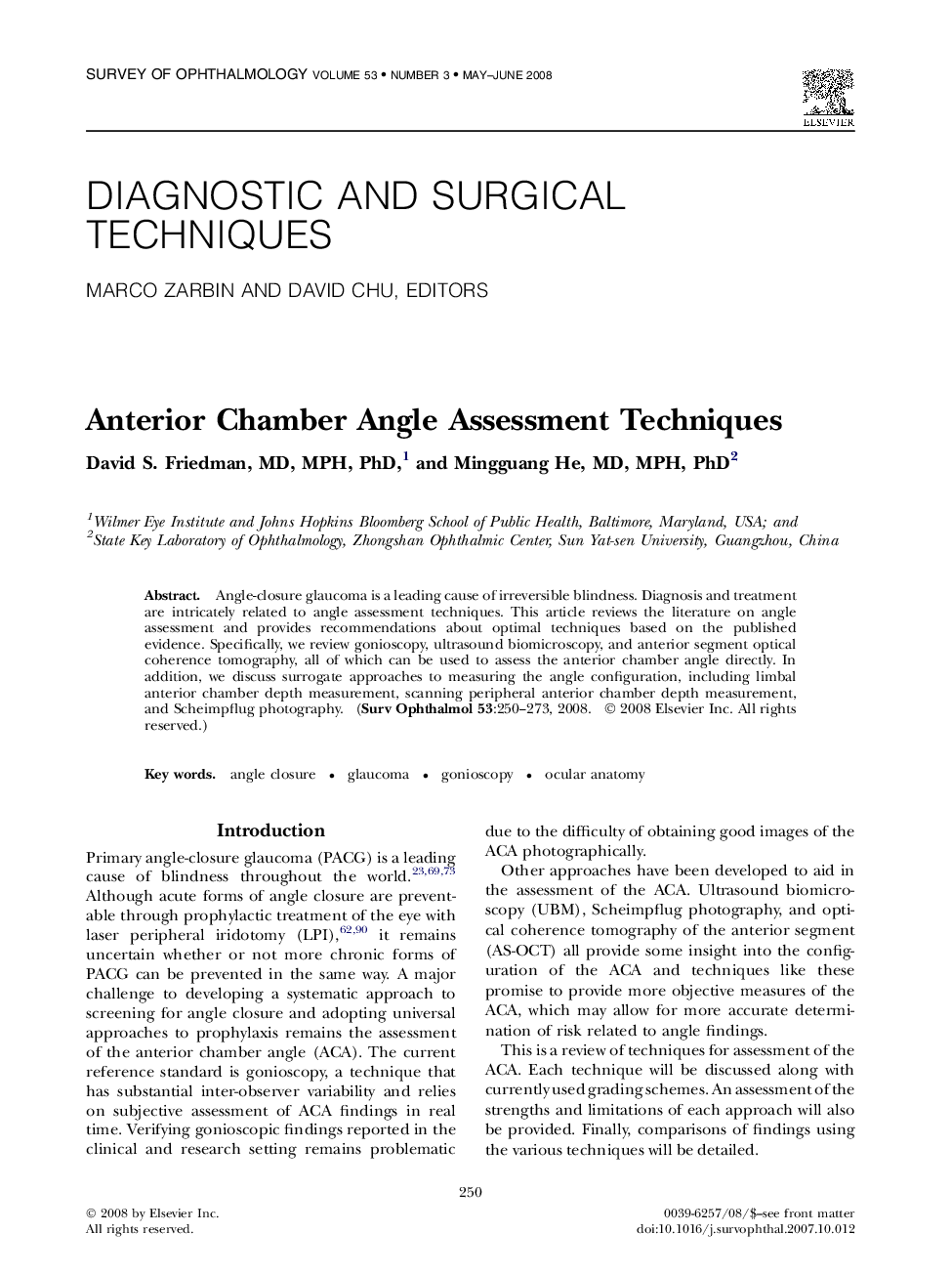 Anterior Chamber Angle Assessment Techniques 