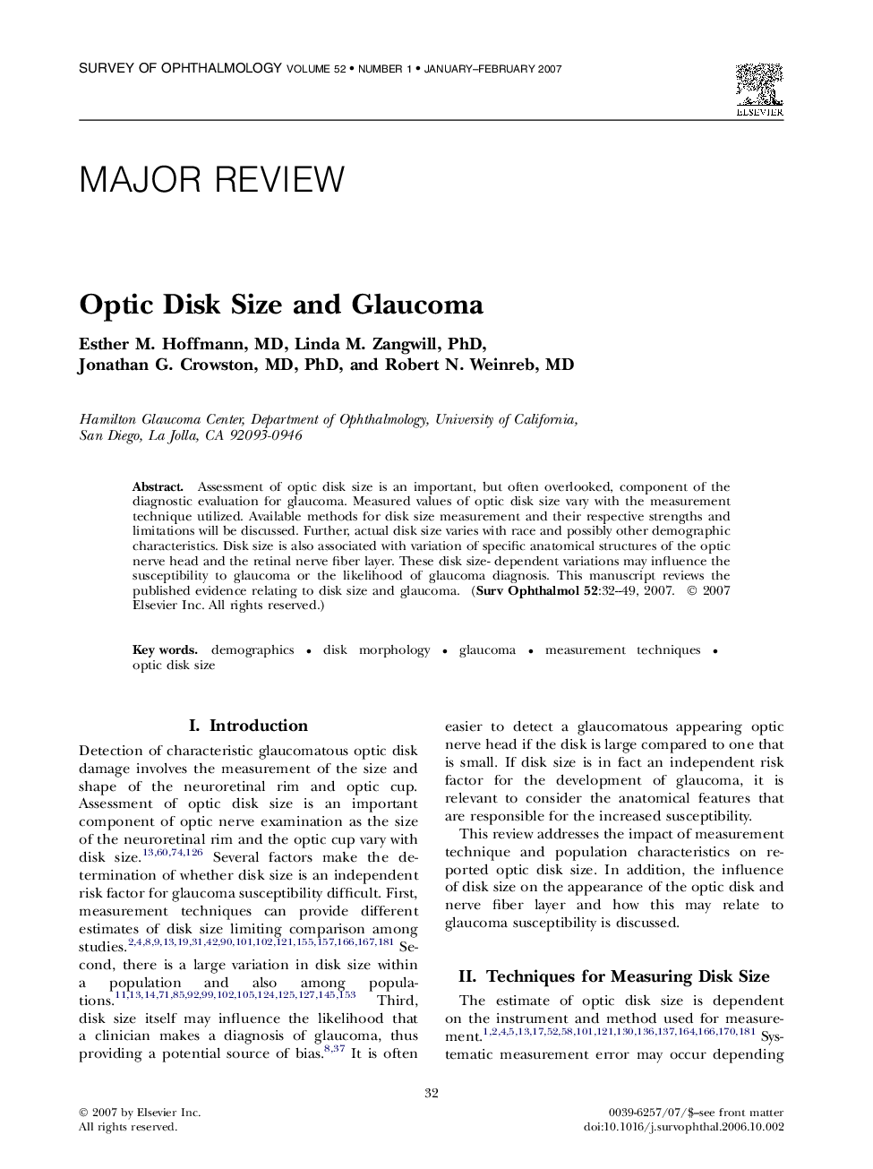 Optic Disk Size and Glaucoma 