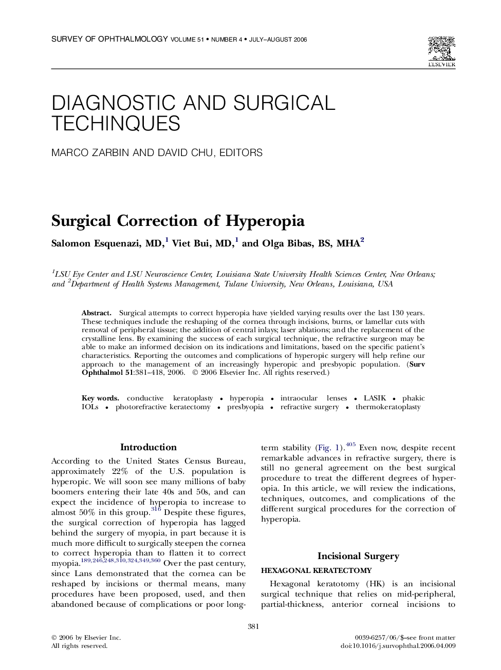 Surgical Correction of Hyperopia 