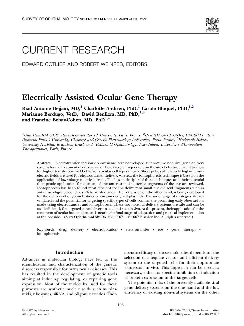 Electrically Assisted Ocular Gene Therapy 