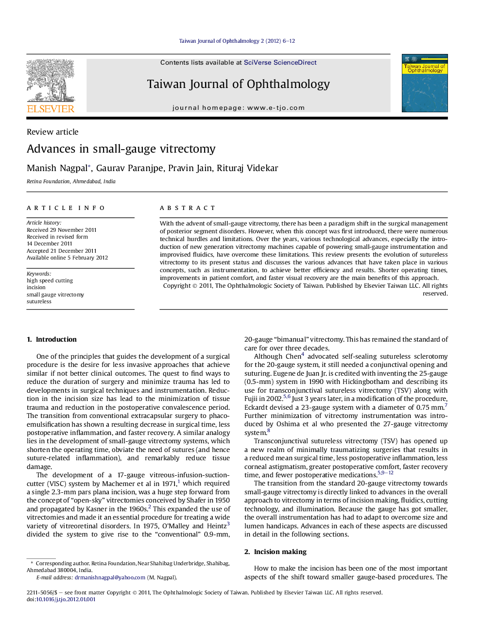 Advances in small-gauge vitrectomy