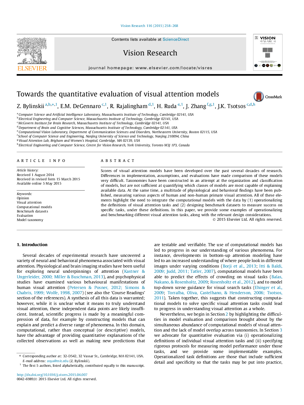 Towards the quantitative evaluation of visual attention models