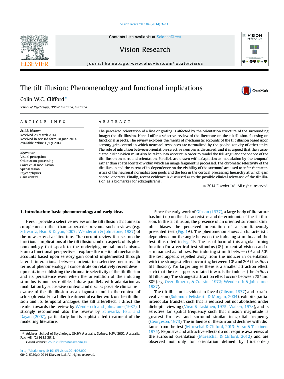 The tilt illusion: Phenomenology and functional implications