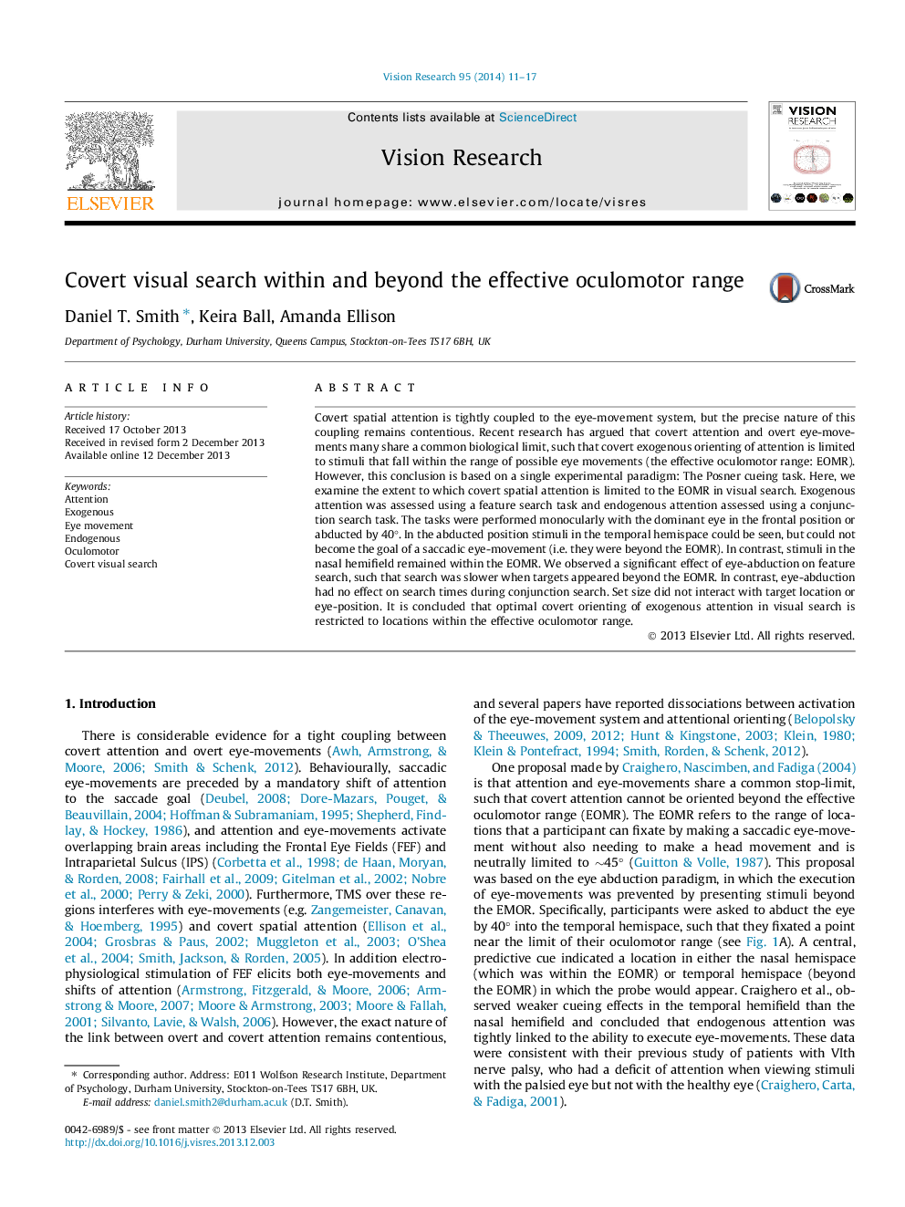 Covert visual search within and beyond the effective oculomotor range