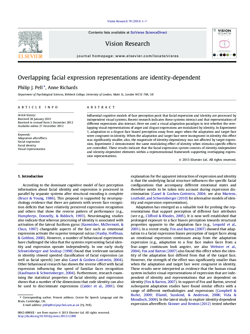 Overlapping facial expression representations are identity-dependent