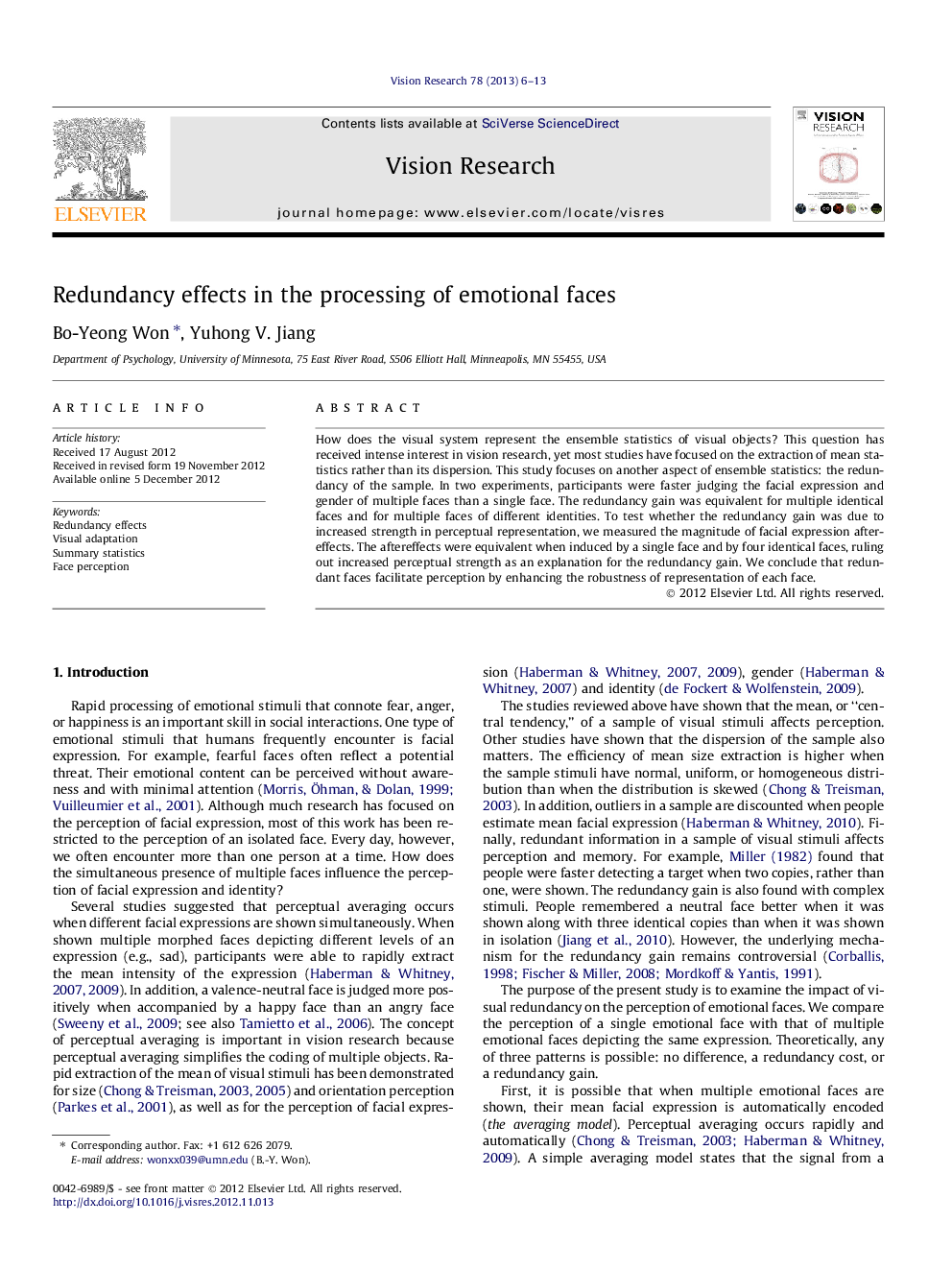 Redundancy effects in the processing of emotional faces