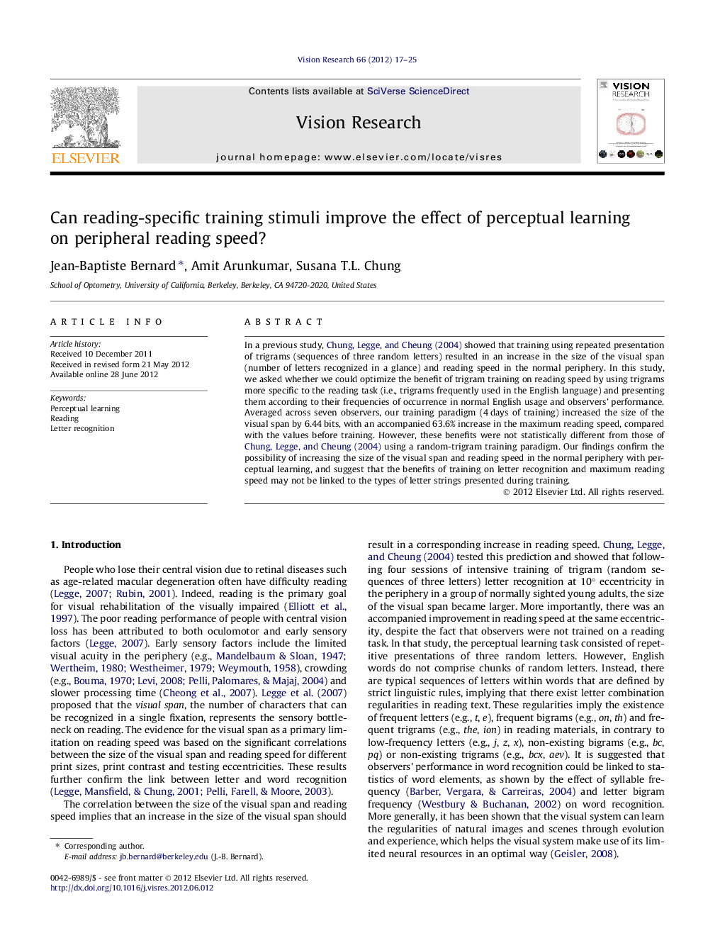 Can reading-specific training stimuli improve the effect of perceptual learning on peripheral reading speed?