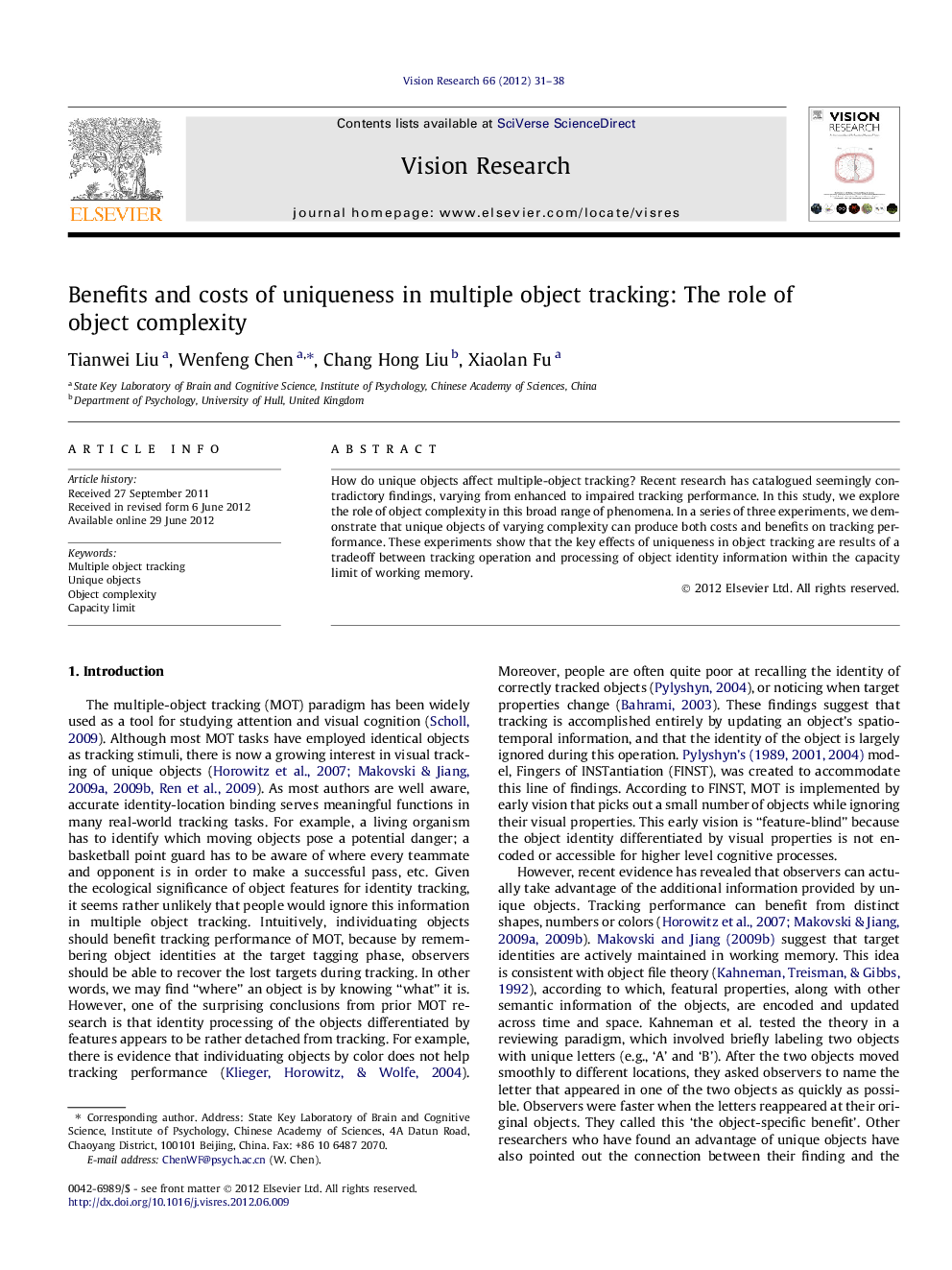 Benefits and costs of uniqueness in multiple object tracking: The role of object complexity