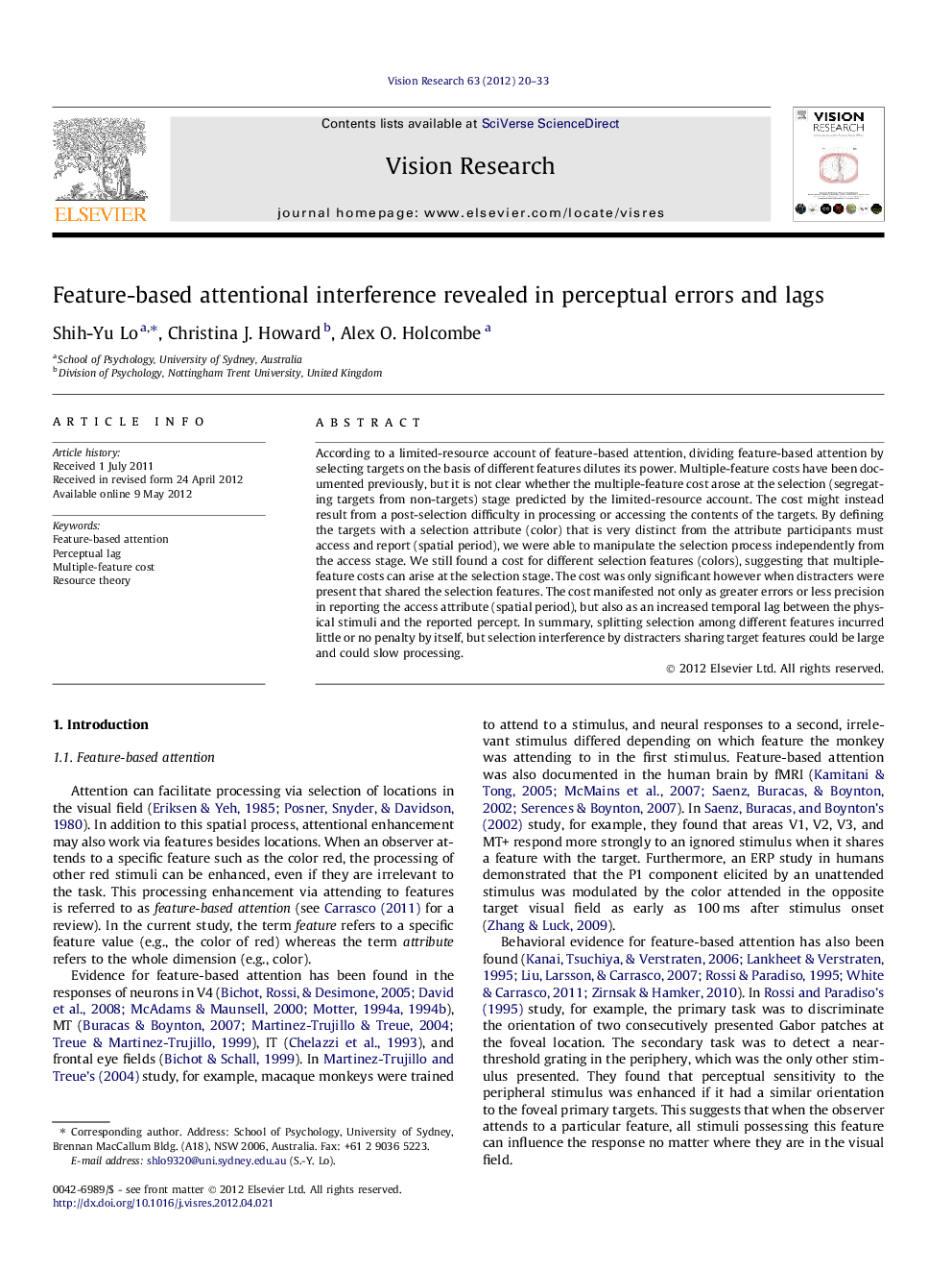 Feature-based attentional interference revealed in perceptual errors and lags